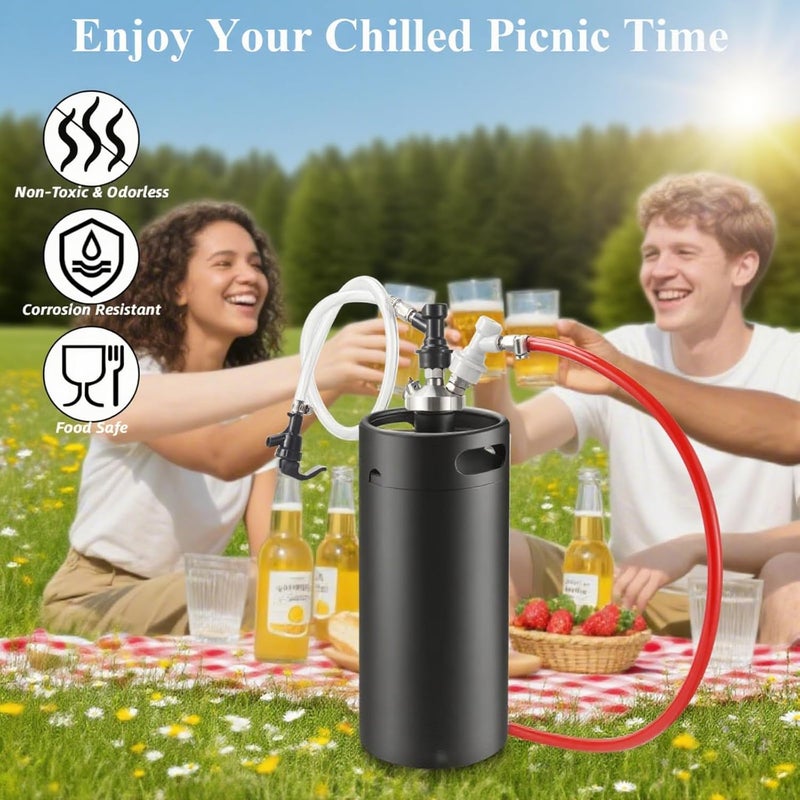 WELLBOM 3FT 5/16 Beer Line Tubing & 5FT 5/16 CO2 Gas Line & 1Pair Ball Lock Keg Connectors & 1 Picnic Tap,Cuttable PVC Draft Beer Kegerator Line CO2 Regulator Gas Line Barb Fitting Hose Clamps Kegerator Parts - Image 4